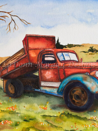 Old Dump Truck Watercolor Giclee Print