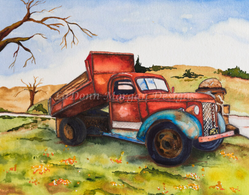 Old Dump Truck Watercolor Giclee Print