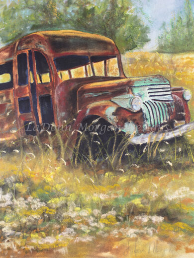 Valley Fire Bus Watercolor Giclee Print