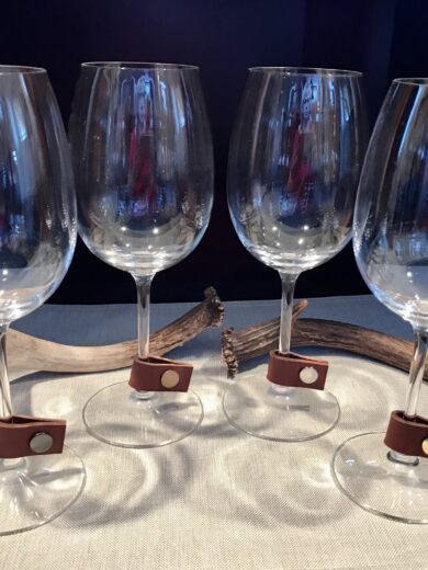 Leather Wine Charms
