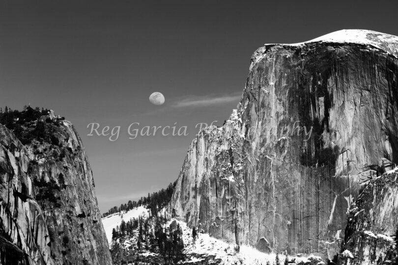 Moon rise over Half Dome