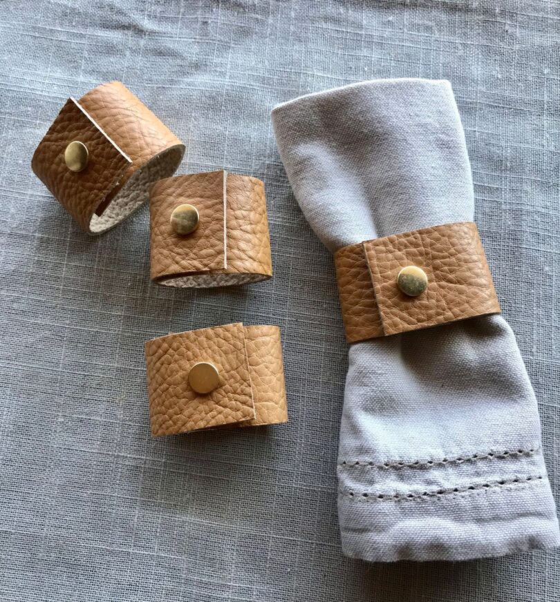 Rustic Leather Napkin Rings - Image 2