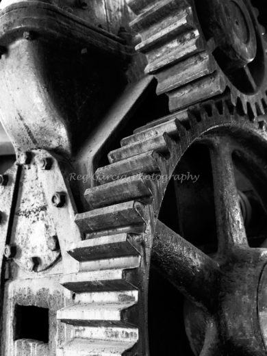 Foundry Gears Black and White Print