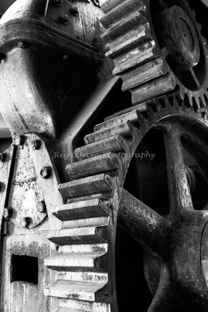 Foundry Gears Black and White Print
