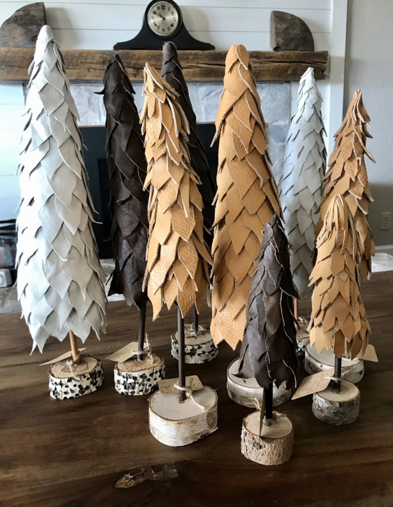Bring Rustic Elegance to your Holidays with these Leather Trees!