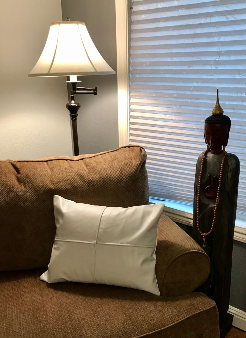 White Leather Pillow with Seams Cover