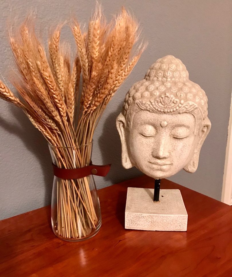 Glass Vase with Leather Accent